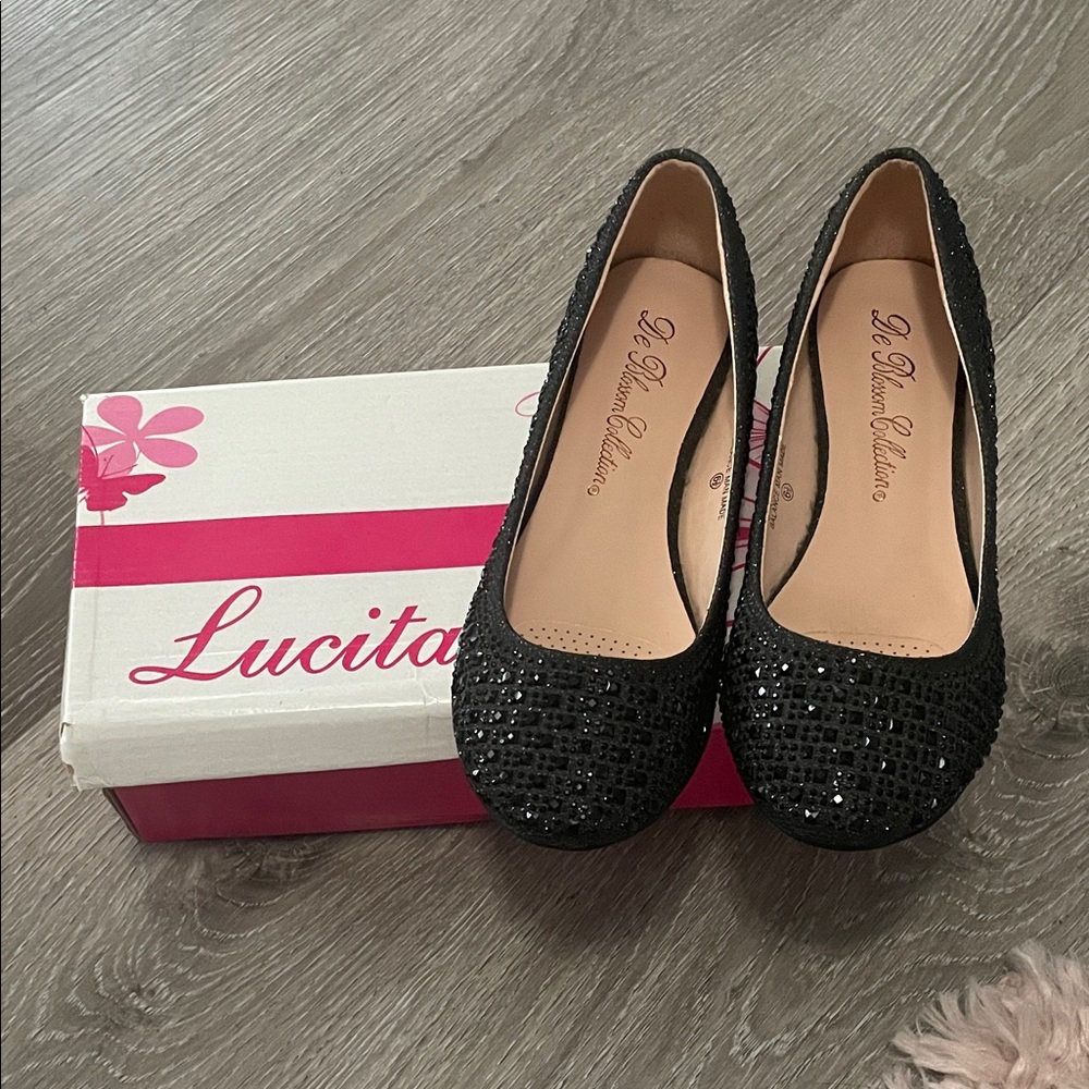 Black Sequin Women's Flats